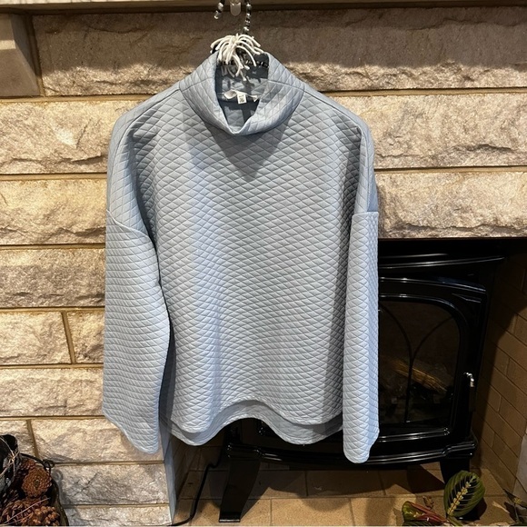 Blue Mockneck Sweatshirt Top Daily Thread Quilted XS - Picture 1 of 7